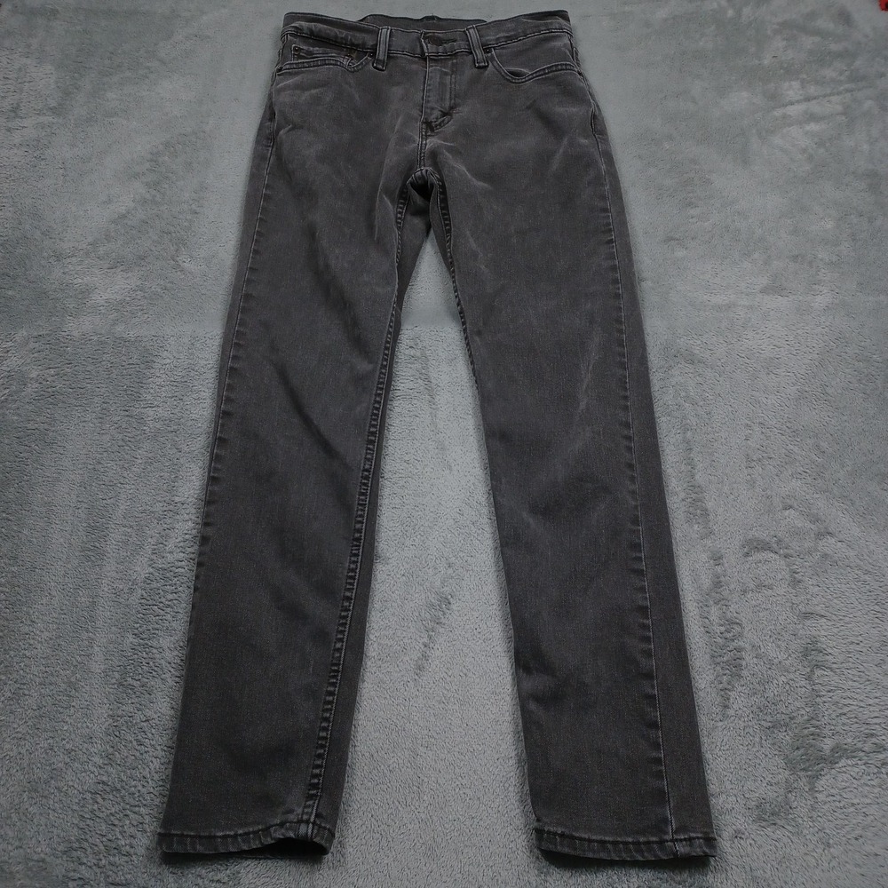 Levis 512 Jeans Mens 29x30 Black Denim Tapered Fit Distressed Casual Cotton